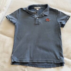 Burberry Slate Blue Kids Polo with Red Crest Patch